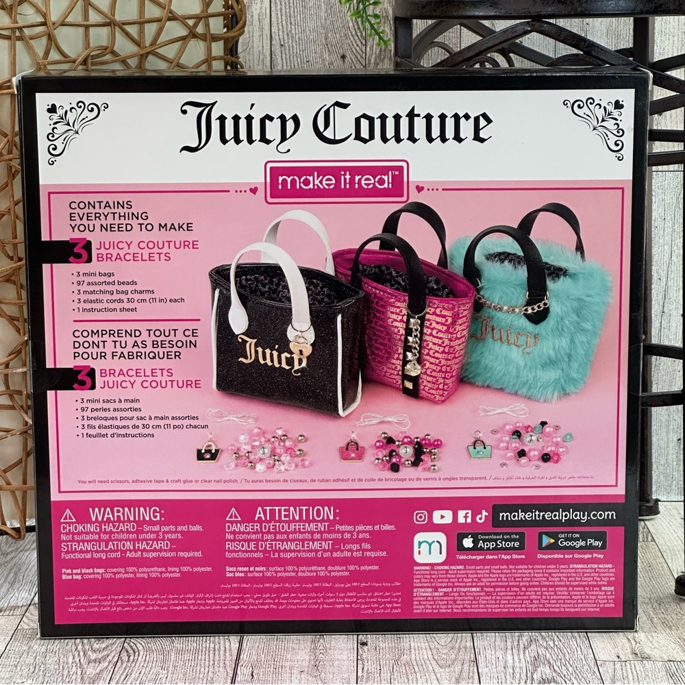 JUICY COUTURE- Make It Real 3 Mini Bags DIY Collectable Bracelet Set 107 Pieces - Picture 4 of 4